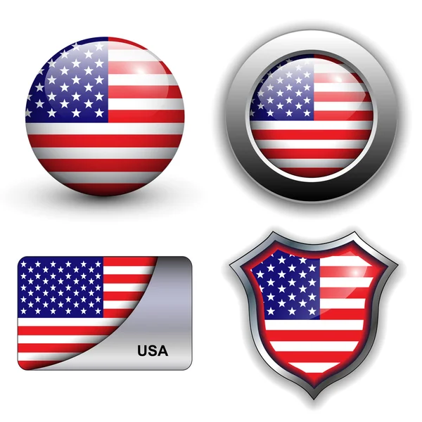 Icônes USA — Image vectorielle