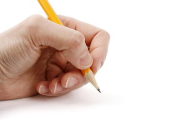 Woman hand with pen clipart