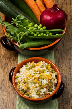 fry ve bezelye risotto