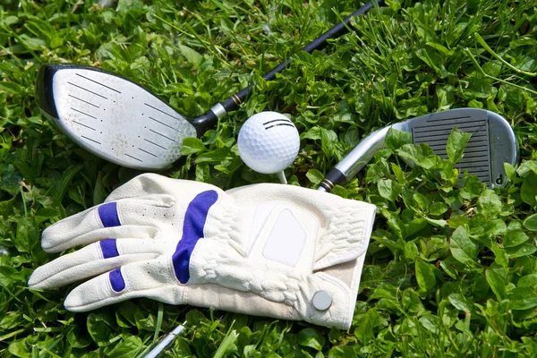 Sammlung von Golfausrüstung — Stockfoto