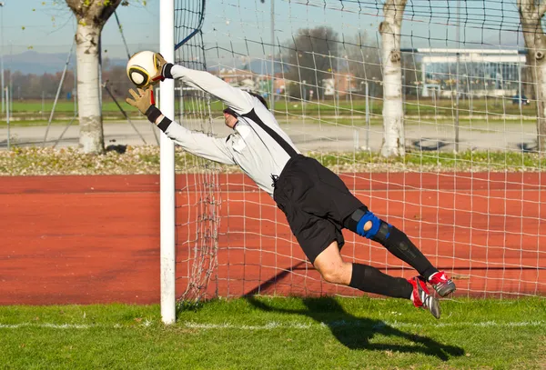 Soccer football goalkeeper — Stock Photo, Image