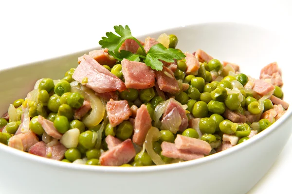 Peas with ham — Stock Photo, Image