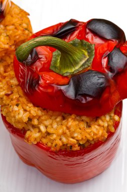 Peppers stuffed with rice clipart