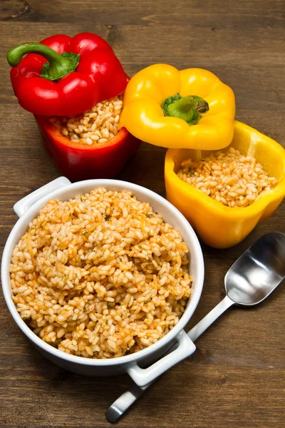 Peppers stuffed with rice — Stock Photo, Image