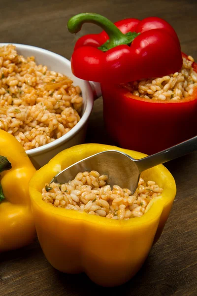Peppers stuffed with rice — Stock Photo, Image