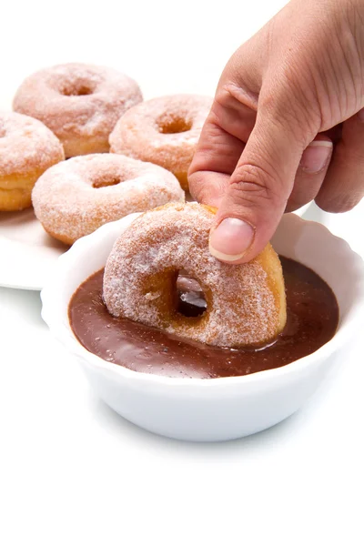 Donuts with chocolate — Stock Photo, Image