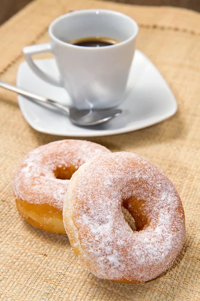 Donuts with coffee — Stock Photo, Image