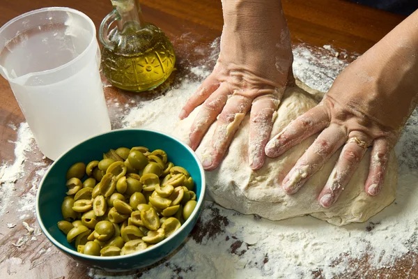 Olive bread homemade — Stock Photo, Image