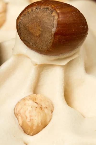 Ice cream with hazelnut — Stock Photo, Image