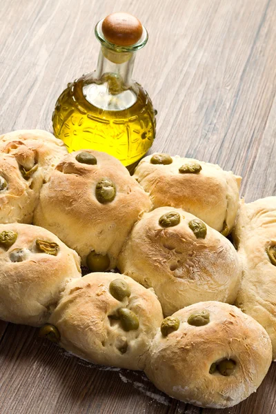 Domácí olivový chléb — Stock fotografie