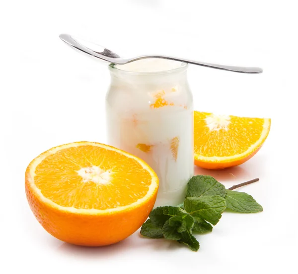 Yogurt con arancia — Foto Stock