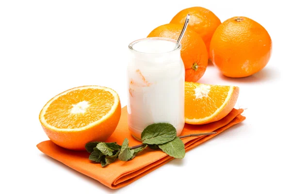 Jogurt s pomerančem — Stock fotografie