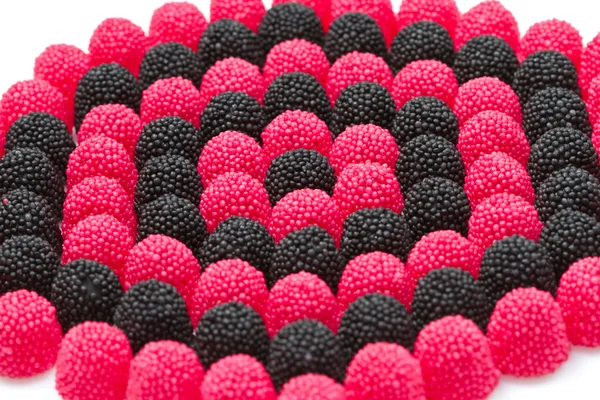 Rote und schwarze Brombeeren Bonbons — Stockfoto
