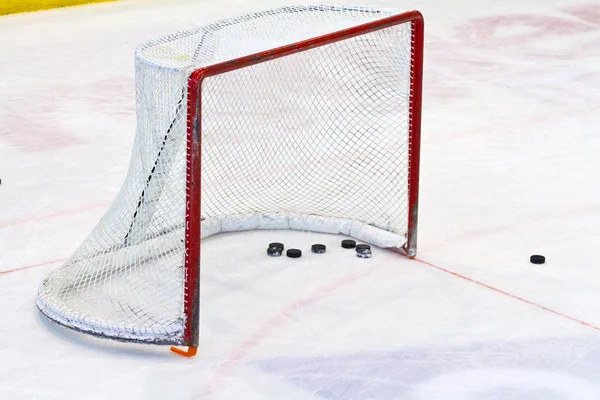 Rete da hockey su ghiaccio — Foto Stock