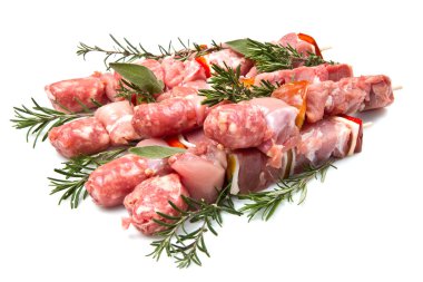Meat and pepper skewers clipart