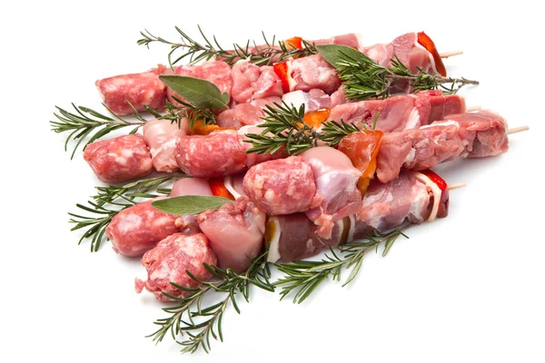 Vlees en peper spiesjes — Stockfoto