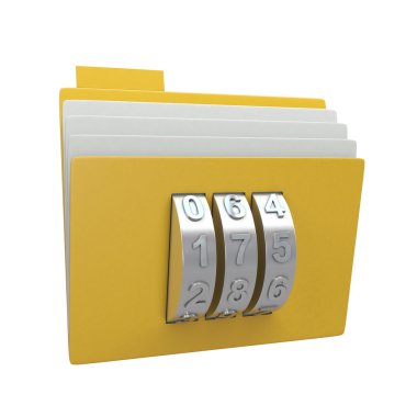 Folder and combination lock clipart