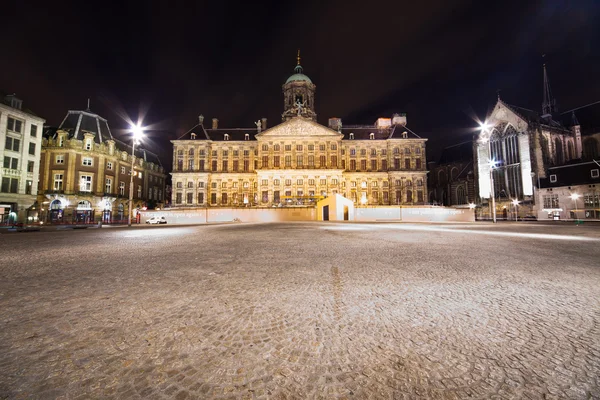 stock image Royal Palace in Amsterdam - night photo