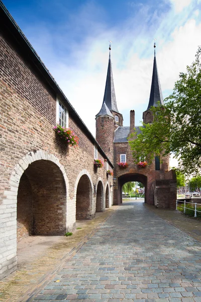 Східні ворота в місті Delft - Голландія — стокове фото