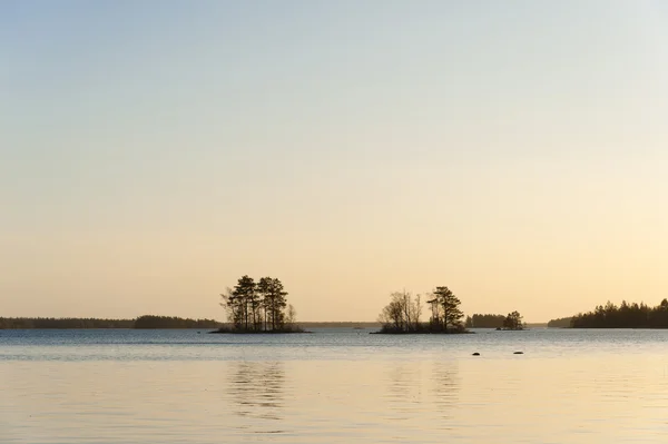 The lake Allgunnen in Småland, Sweden, in winter — Stok fotoğraf