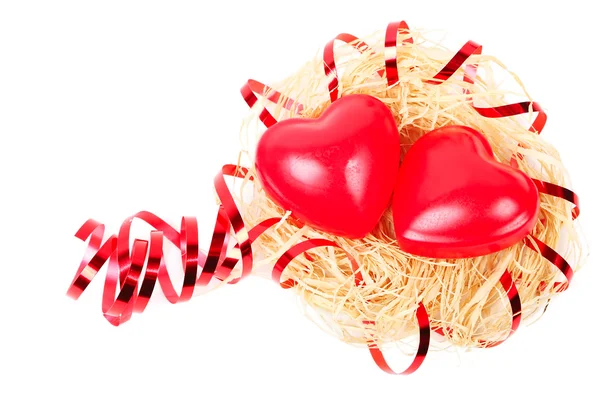 Hearts in nest — Stock Photo, Image
