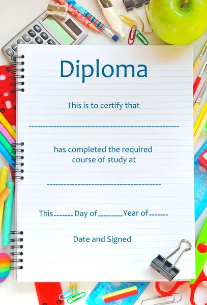 Diploma di scuola — Foto Stock