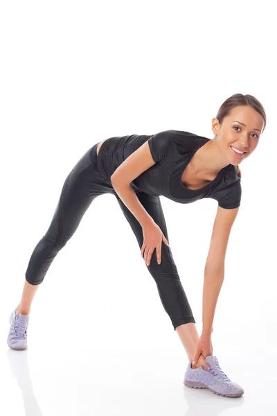 体操の姿勢で立っている女性 — ストック写真
