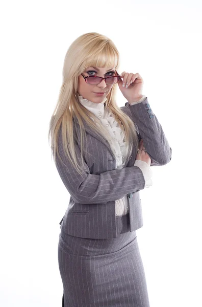 Geschäftsfrau isoliert über weißem Hintergrund — Stockfoto