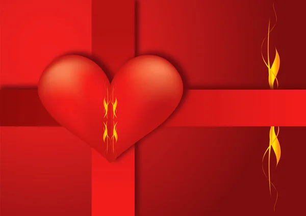 バレンタインの日赤抽象的なベクトルの背景 — ストックベクタ