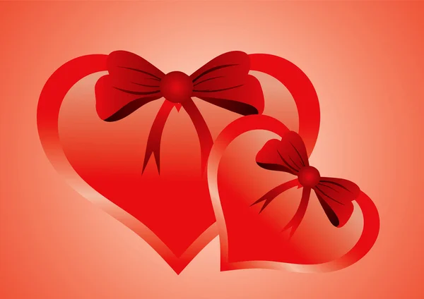 Dvě srdce Valentýna den vektorové ilustrace — Stockový vektor