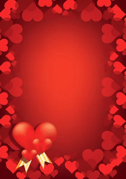 Abstarct rode harten vector achtergrond — Stockvector