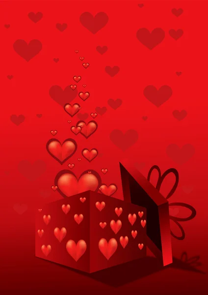 バレンタインの日の赤いベクトルの背景 — ストックベクタ