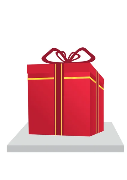 Illustrazione vettoriale scatola regalo rosso — Vettoriale Stock