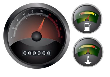 Speedometer and dashboard vector eps 10 clipart