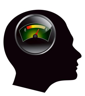 Speedometer in human head vector eps 10 clipart