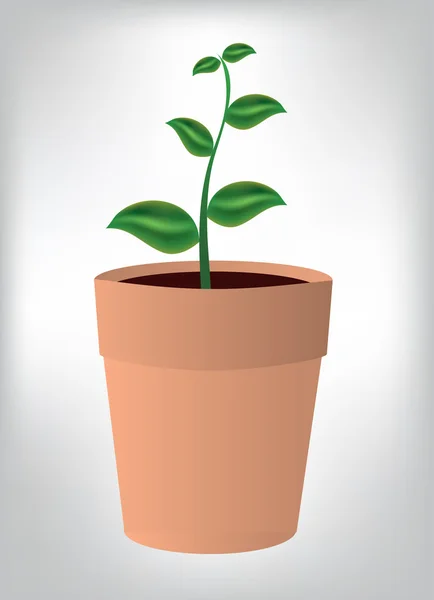 Illustration vectorielle fleur en pot — Image vectorielle