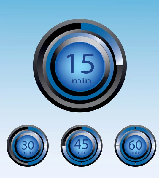 Blauwe timer weergeven vector illustratie eps10 — Stockvector