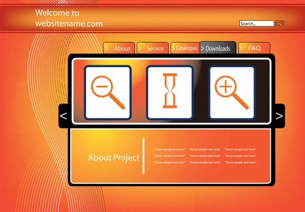 Orange Webseiten-Design-Vektor eps 10 — Stockvektor