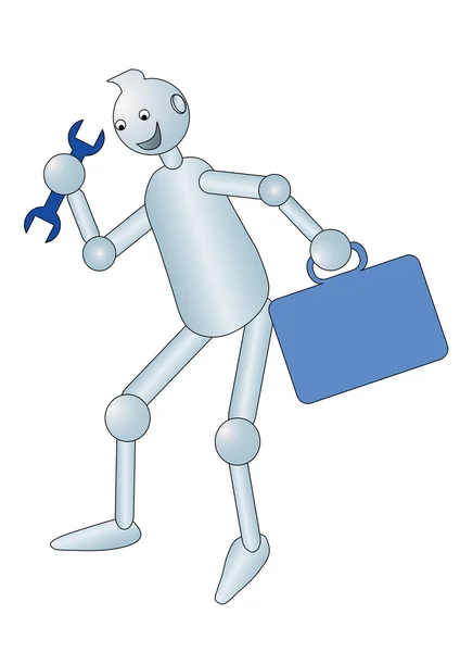 Roboter Service Arbeiter Vektor Illustration — Stockvektor