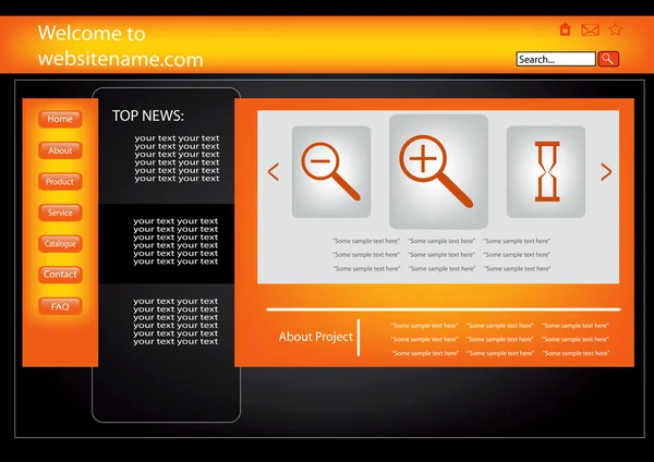 Web oranje site ontwerp eps 10 — Stockvector