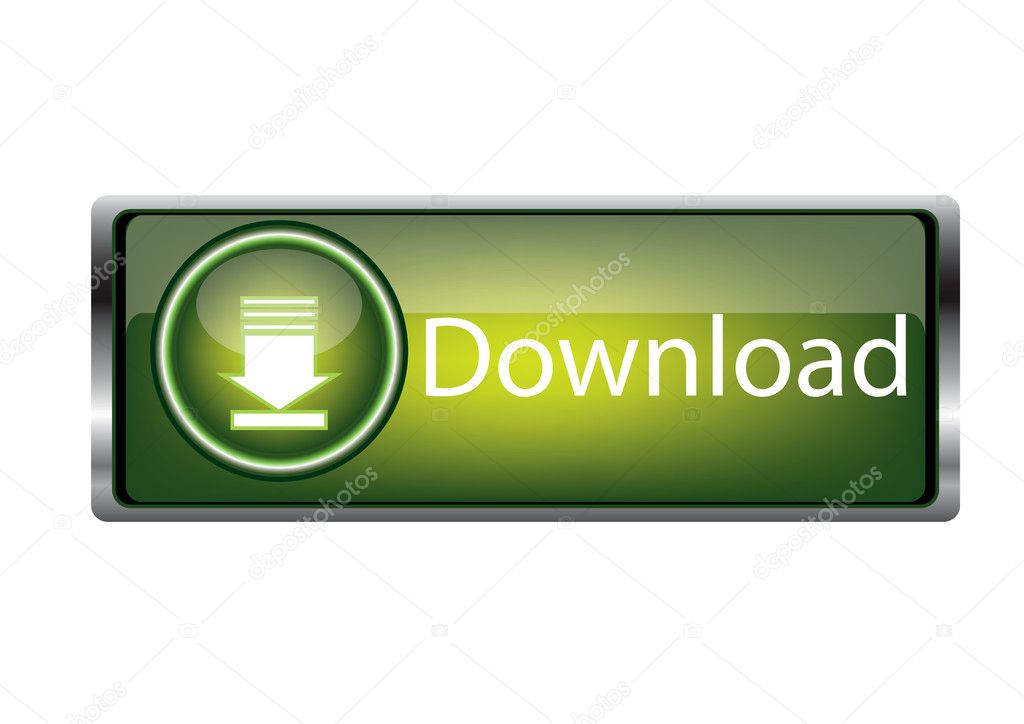 Download icon button green glossy eps 10