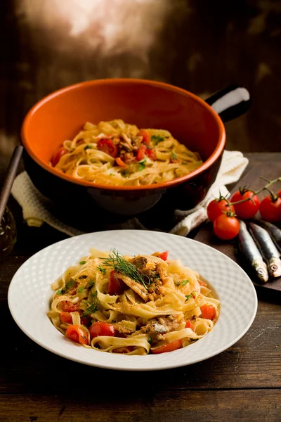 Pasta with Sardines — Stock Photo, Image