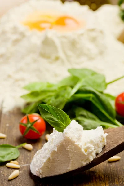 Ingrediënten voor zelfgemaakte ravioli — Stockfoto