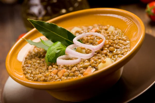 Sopa de lentilhas — Fotografia de Stock