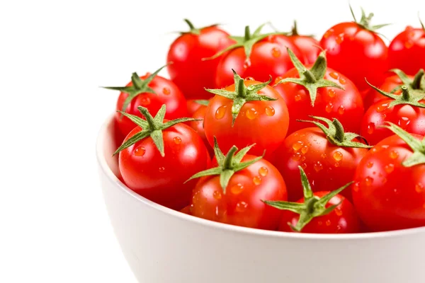 Tomaten in witte kom — Stockfoto