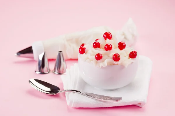 stock image Cream Dessert with currants