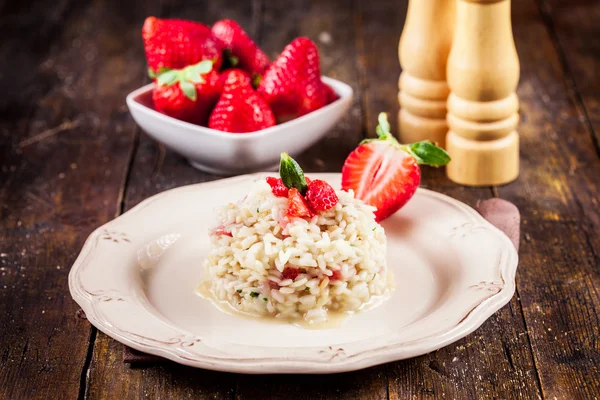 Risotto with Strawberries — Stock Photo, Image