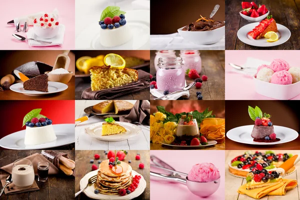 Dessert-Collage — Stockfoto