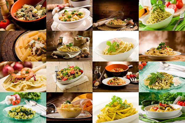 Italian Pasta Collage