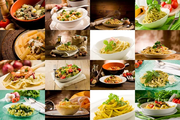 Italiaanse pasta collage Stockfoto